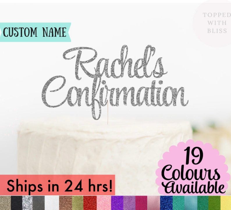Confirmation Cake Topper God Bless Cake Topper Custom God Bless Cake Topper Glitter Cake Topper Cake Topper Personalized Cake Topper