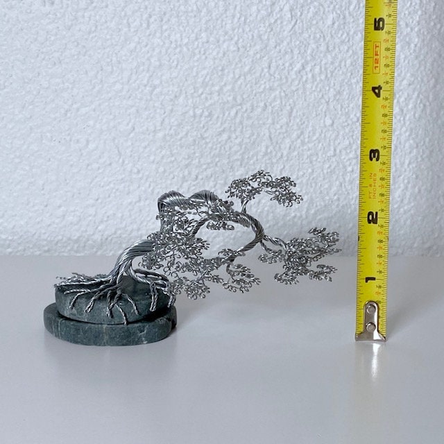 Draht Bonsai Baum Silber Halbkaskade auf Stein Etsy