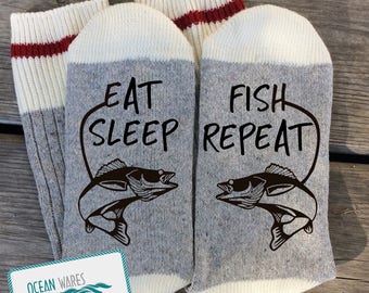 Walleye, fisherman gift, gift for him, fishing, birthday gift Word socks, novelty socks, personalized socks SUPER SOFT Novelty Word Socks,