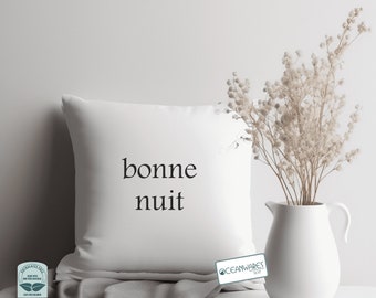 Bonne Nuit Throw Pillow from the Simple Statements Collection, Elevate your Tranquility,