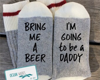 SUPER SOFT Novelty Word Socks, New dad, baby announcement, gift for him, Word socks, novelty socks, personalized socks