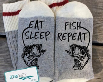 SUPER SOFT Novelty Word Socks, fisherman gift, gift for him, fishing, birthday gift Word socks, novelty socks, personalized socks