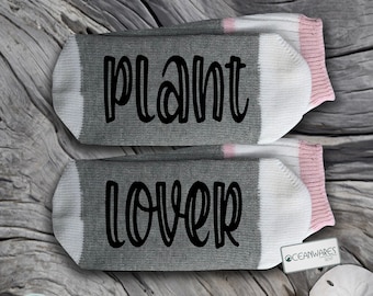 Plant Lover, SUPER SOFT Novelty Word Socks.