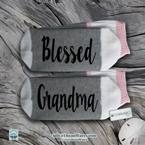 Blessed Grandma, SUPER SOFT Novelty Word Socks.