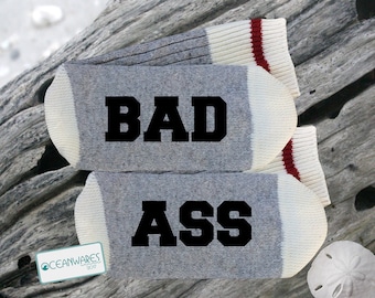 Bad Ass, SUPER SOFT Novelty Word Socks.