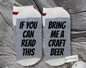 Bring me a Craft Beer, SUPER SOFT Novelty Word Socks.