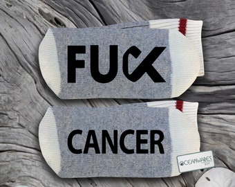 Fuck Cancer, cancer, SUPER SOFT Novelty Word Socks.