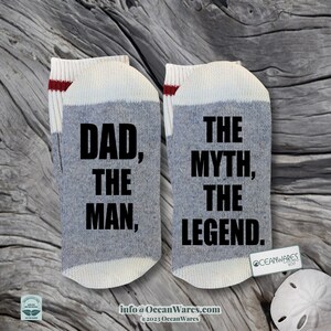 Dad, The Man, The Myth, The Legend, SUPER SOFT Novelty Word Socks.