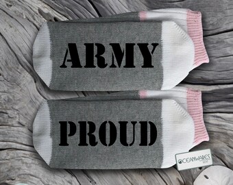 Army Proud, SUPER SOFT Novelty Word Socks.