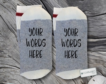 Custom Words, your words here, personalized, SUPER SOFT Novelty Word Socks,