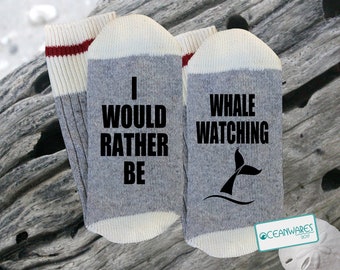 Whale Watching, SUPER SOFT Novelty Word Socks.