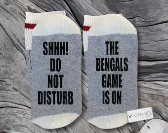 Bengals Game is on, SUPER SOFT Novelty Word Socks