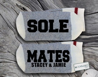 Sole Mates Personalized, Boyfriend, Girlfriend, SUPER SOFT Novelty Word Socks.