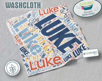 Personalized Kids' Custom Washcloth with Name - Fun and Eco-Friendly Bath Time.