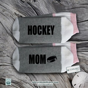 Hockey Mom, SUPER SOFT Novelty Word Socks.