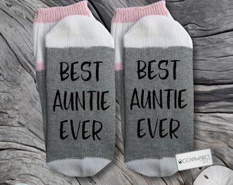 Best Auntie Ever, SUPER SOFT Novelty Word Socks.