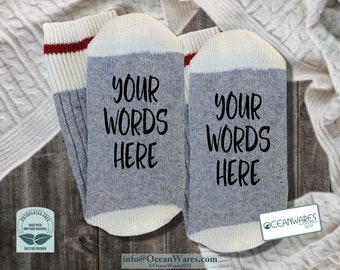 Custom Words, your words here, personalized, SUPER SOFT Novelty Word Socks,