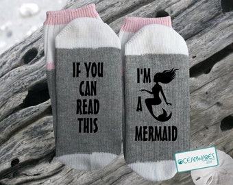 I'm a Mermaid, SUPER SOFT Novelty Word Socks.