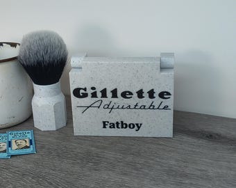 Gillette Fatboy Safety Razor Travel Case With Blade Bank and Stand - Personalized