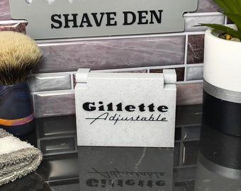 Gillette Combo Fatboy-Slim Safety Razor Travel Case - Blade Bank - Stand - Personalized
