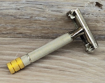 Gillette Super Speed NDC Vintage Safety Razor - Replated Mirror Nickel/24K Gold -Shave Ready - It's New AGAIN! Serviced By Chris Spencer