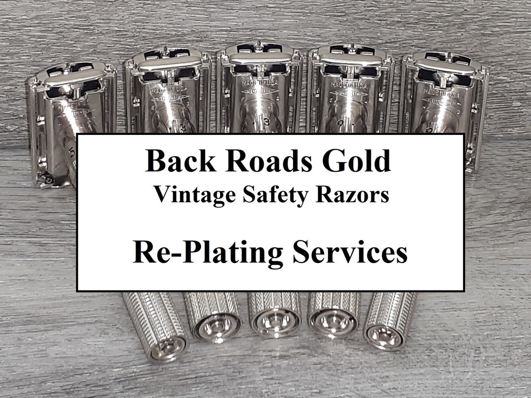 GILLETTE Vintage Safety Razor Replating Service Mirror Nickel, 24K Gold, White Platinum