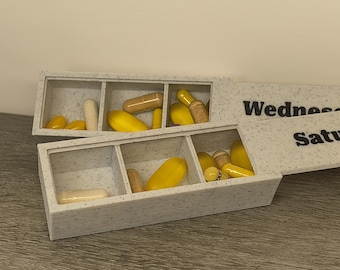 Customizable Pill & Vitamin Organizer - 1 to 3 Compartments - Ideal for Home or Travel