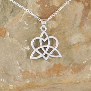 Irish Mothers Trinity Heart Necklace with chain  Irish jewelry Celtic necklace