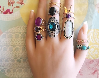 Size 6 Ring Grab Bags.  10 Vintage to Modern Costume Rings (Size 6-7)