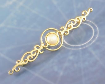 Vintage Monet Gold Tone Bar Brooch Pin Vintage Retro Collectible Jewelry