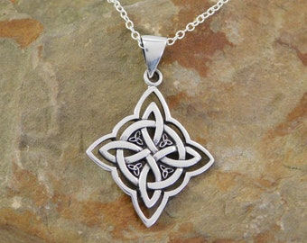 Sterling Silver Witches Knot Necklace Wiccan Pagan Jewelry Talisman Protection