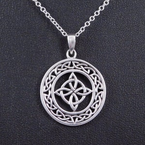 Sterling Silver Celtic Witches knot Protection  Necklace Charm Talisman