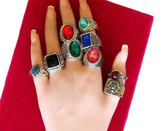 Size 11 Ring Grab bags.  8 Rings Per Bag. Costume Jewelry Rings