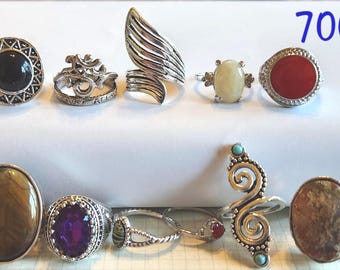 Size 7 Ring Grab Bags. 10 Vintage to Modern Costume Rings, Size 7-8