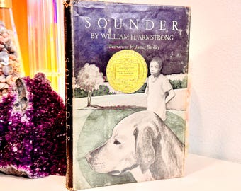 1st EDITION-Sounder by William H. Armstrong, Newbery Medal Winner, Children's Book, Illustrated, African-American Life- Pet Dog Story