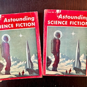 Libro di fantascienza da collezione della prima edizione; edizione di gennaio 1956 di Astounding Science Fiction; regalo perfetto per qualsiasi collezionista di fantascienza
