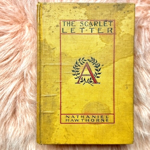 Novela romántica histórica; La letra escarlata de Hawthorne; N.Y. Grosset & Dunlap; Libro antiguo de la década de 1920; Literatura clásica atemporal antigua