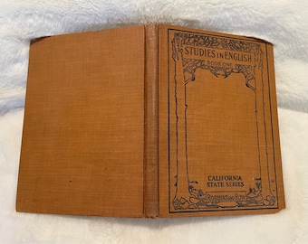 Illustrated Education Book Antique School Book Children Studies; Studies in English Book One, California State Series by Robbins & Row; 1919