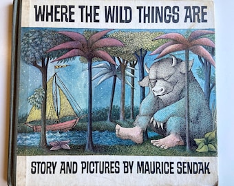 Gdzie mieszkają dzikie stwory? Maurice Sendak, 1963. Pięknie ilustrowana książka dla dzieci, rzadkie znalezisko. Antyk kolekcjonerski.