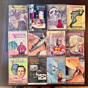 KOMPLETTES SET VON 12! 1960 Astounding Science Fiction/Analog Science Fact & Fiction; Sammlerstück Erstauflage Full Set! Science Fiction als Geschenk
