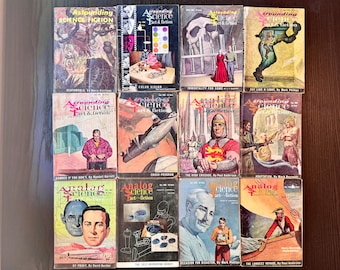 ¡SET COMPLETO DE 12! Ciencia Ficción Asombrosa de 1960/Ciencia Analógica, Realidad y Ficción; Primera Edición Coleccionable. ¡Set Completo! Ciencia Ficción para Regalo
