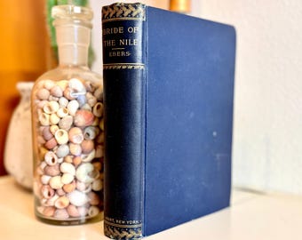 Antique Book Egypt History, Ancient Egypt, Pharaoh, Religious Beliefs, Egyptology, World History Novel. "Bride of the Nile" by George Ebers