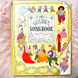 STATED FIRST PRINTING-1st Edition; 1945 Golden Songbook 60 Favorite Songs-Singing Games Illustrated Christmas Songs Included Visual Learning