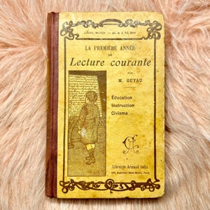 French Language Antique Book; 1921 - La Premiere Annee de Lecture Courante Morale by M. Guyau; Beautiful Illustrations; Child Education Book