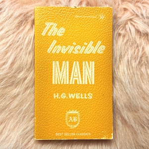 Vintage Book- The Invisible Man by HG Wells - 1975 Yellow Best Seller Classics Series - Paperback Science Fiction Best Seller Horror Mystery