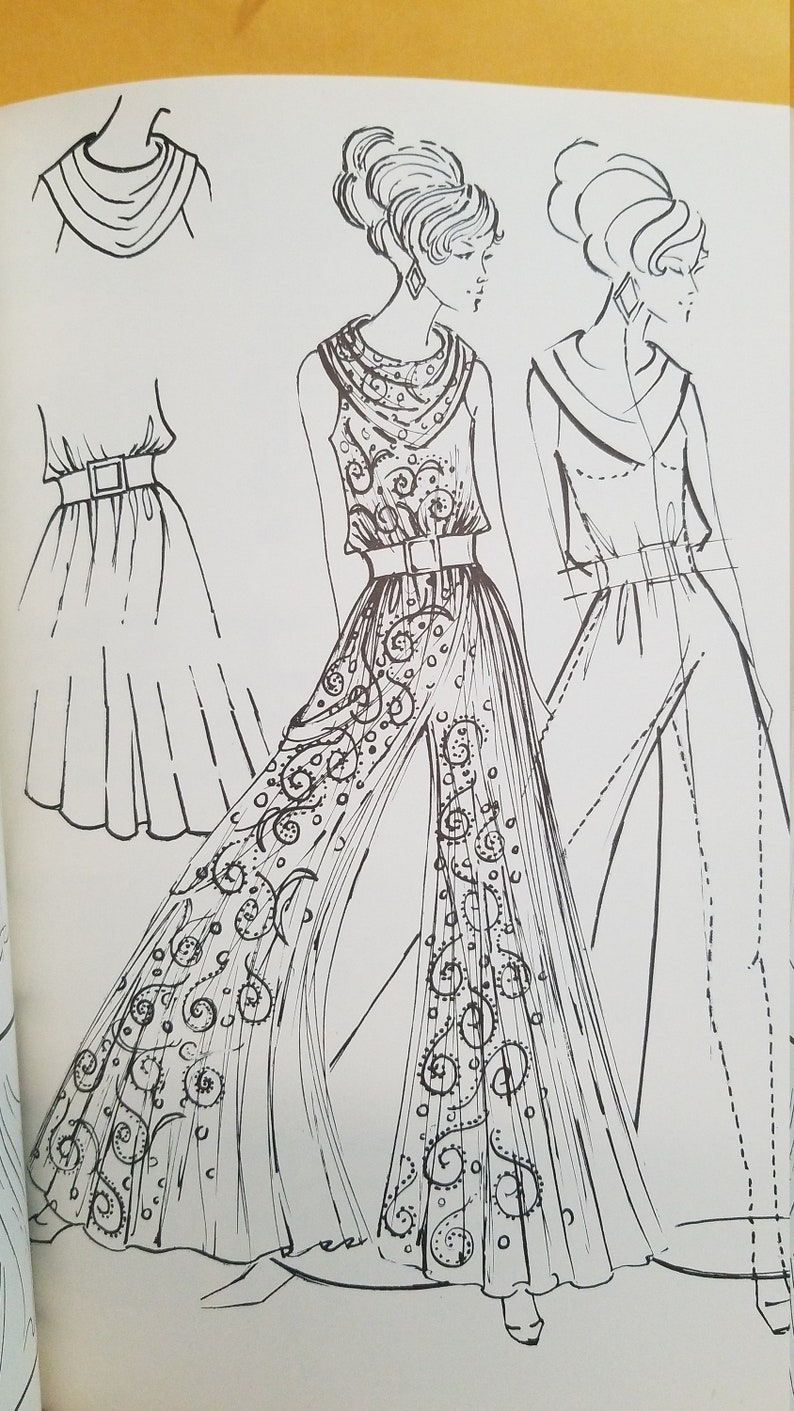 Fashion Design Drawing by Patrick John Ireland 1970 1971 1975