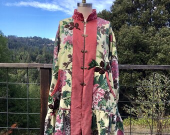 Flavia Vintage Bark Cloth Coat