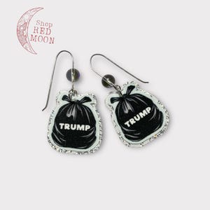 Trump is Trash Glitter Laminated Paper Earrings