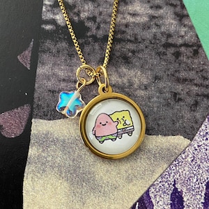Cute SpongeBob Kawaii Patrick Photo Pendant Necklace