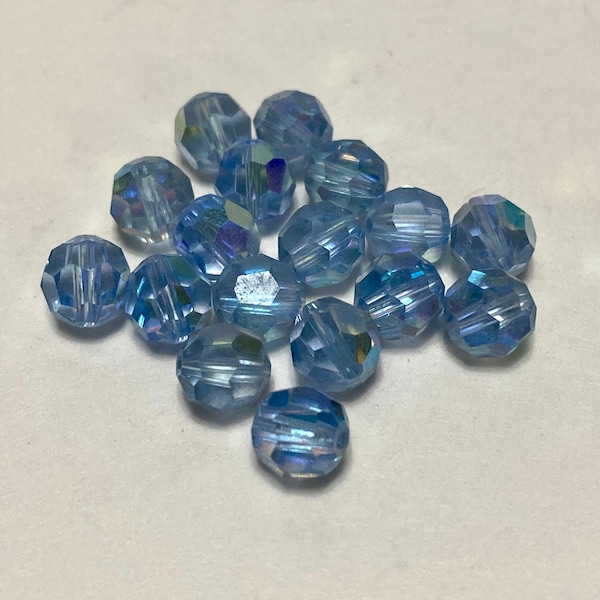 Vintage Swarovski Light Sapphire Bead, Swarovski Crystal, Blue Swarovski Crystal - 20 pieces